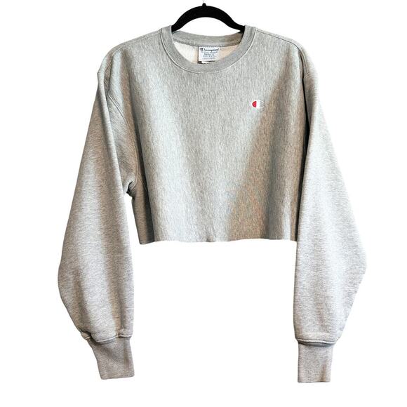 Champion Gray Cropped Sweatshirt - Picture 1 of 11